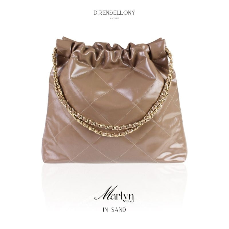 Tas Bahu Wanita Kulit Faux Leather Tali Rantai Tas Kerja MARLYN BAG- DRENBELLONY