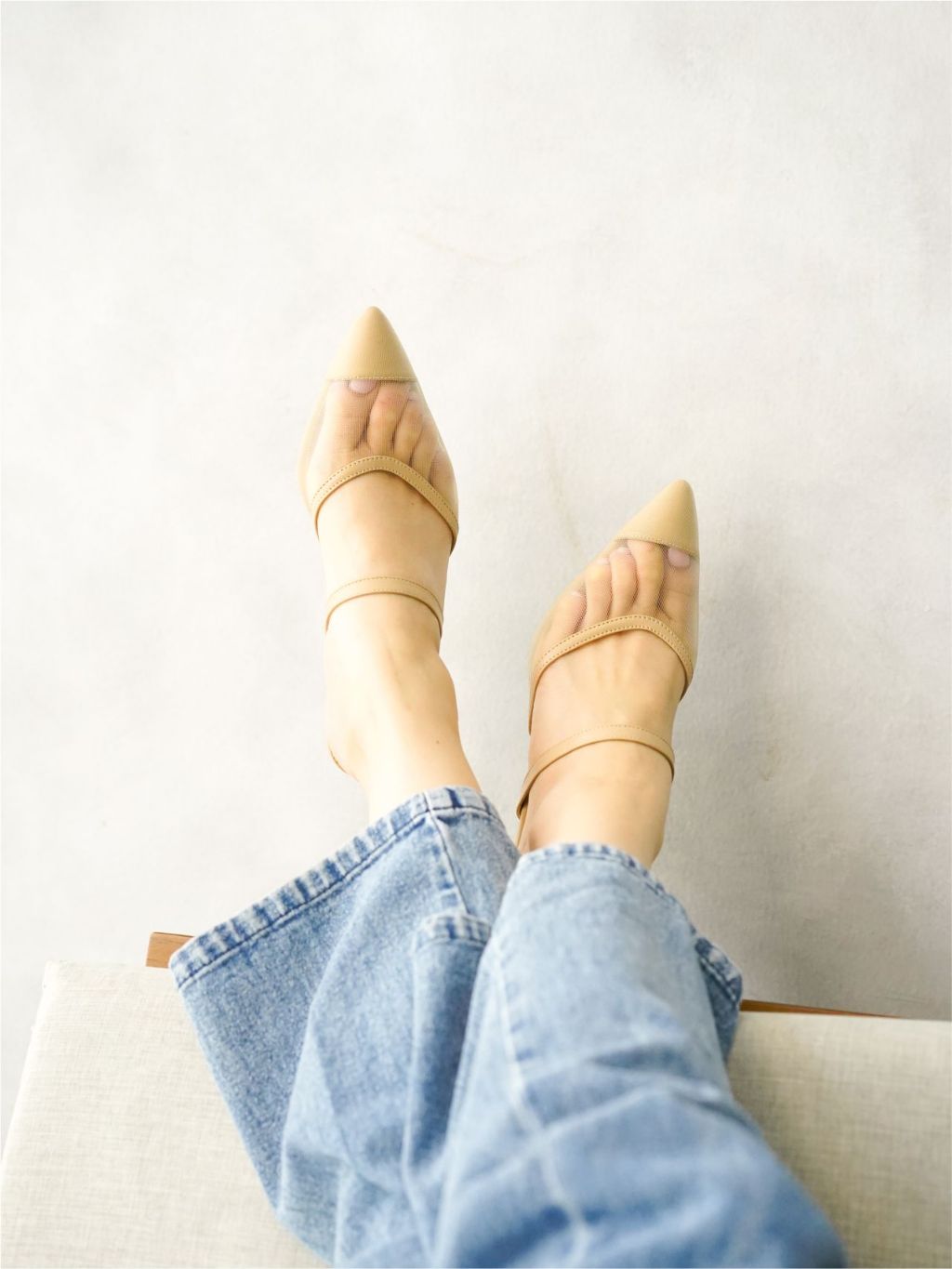 ZOEVE X DREN - IRIS heels 5cm Mules Mesh Sepatu Pesta Sandal Kerja Wanita