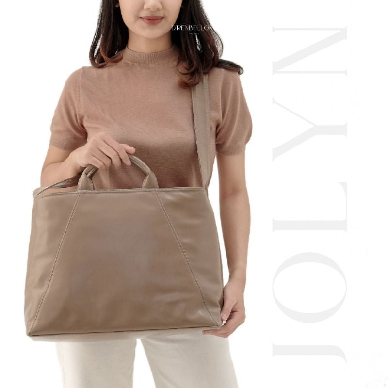 Tas Kerja Kulit Wanita Tas Laptop Selempang Traveling Sling Bag JOLYN DRENBELLONY