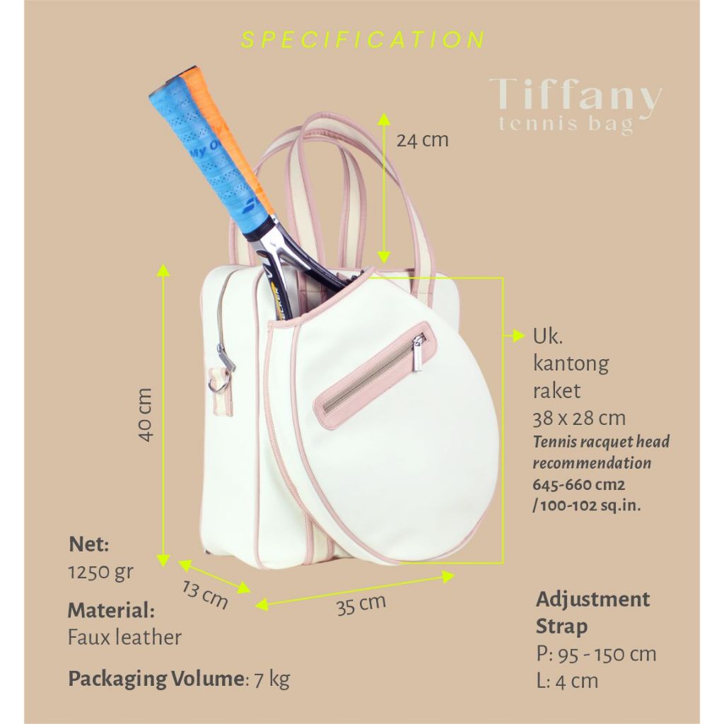 DRENBELLONY Tiffany Bag Tennis Bag Tas Olahraga Tas Tenis Fashion Wanita Tas Wanita