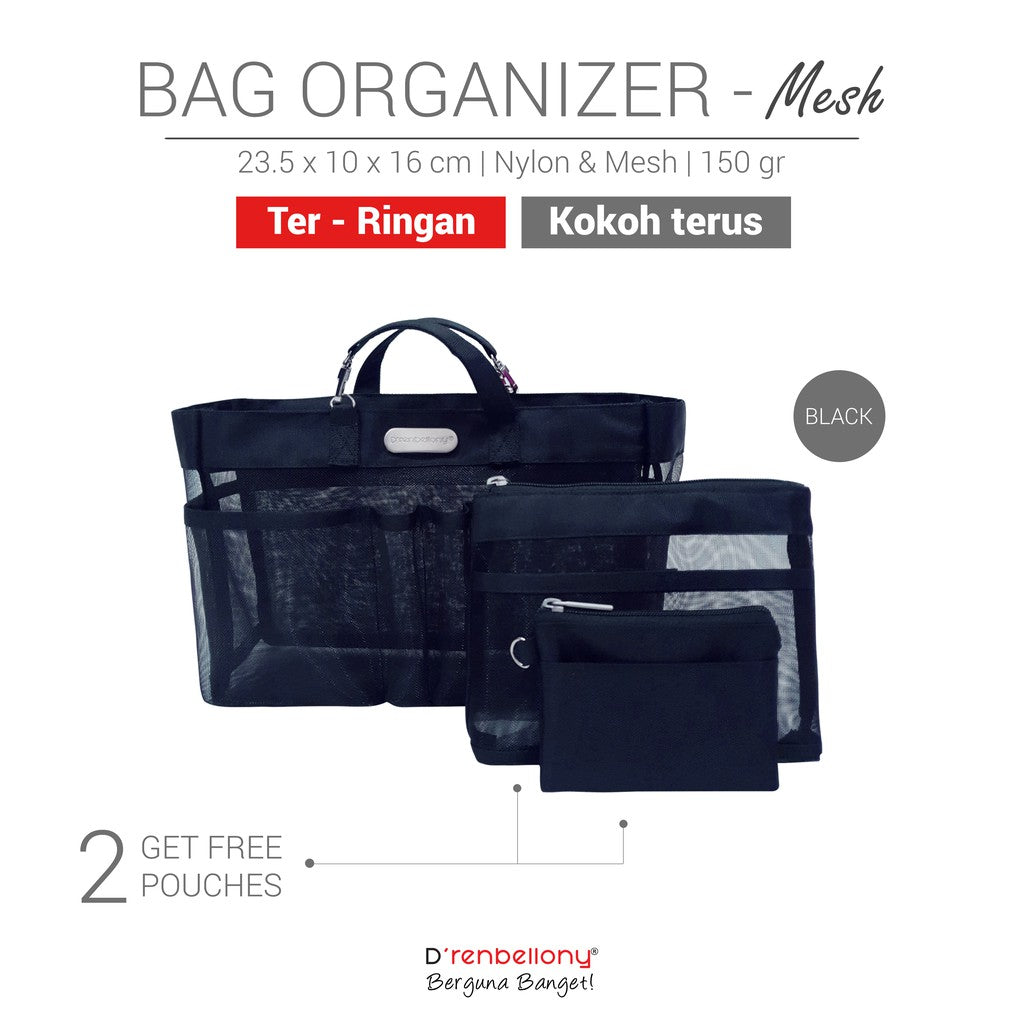 Bag Organizer Dalaman Tas Wanita ter Ringan MESH DRENBELLONY