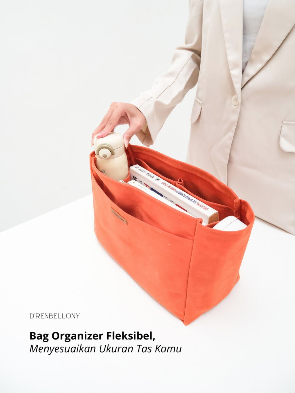 MAISIE Hand Bag Organizer Suede