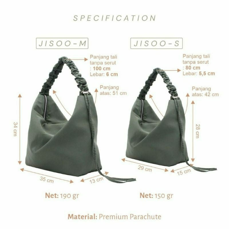 Jisoo Sling Bag Nylon Tas Bahu Selempang Wanita