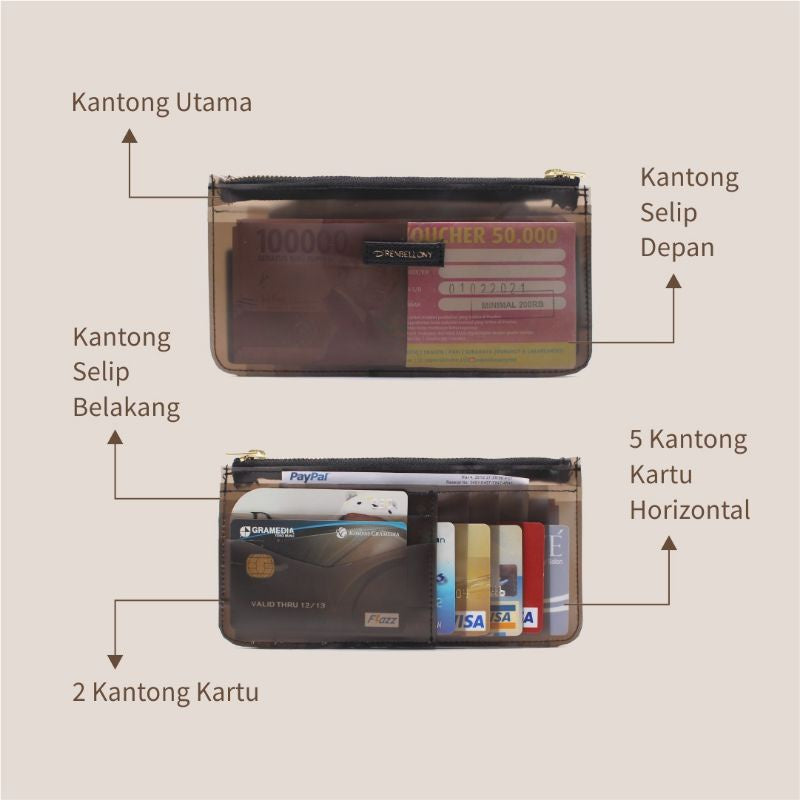 DRENBELLONY Aera Dompet Wanita Dompet Kartu Fashion Wanita