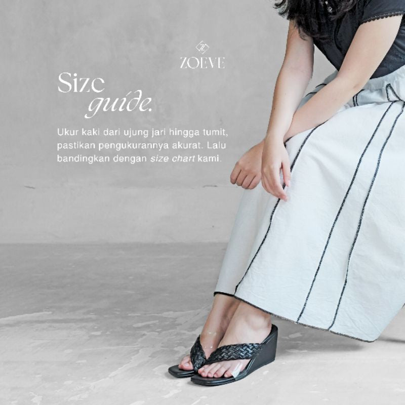 ZOEVE X DREN Sandal Wanita Wedges Sandal Kerja 7 cm [ VIVIEN WEDGES ]