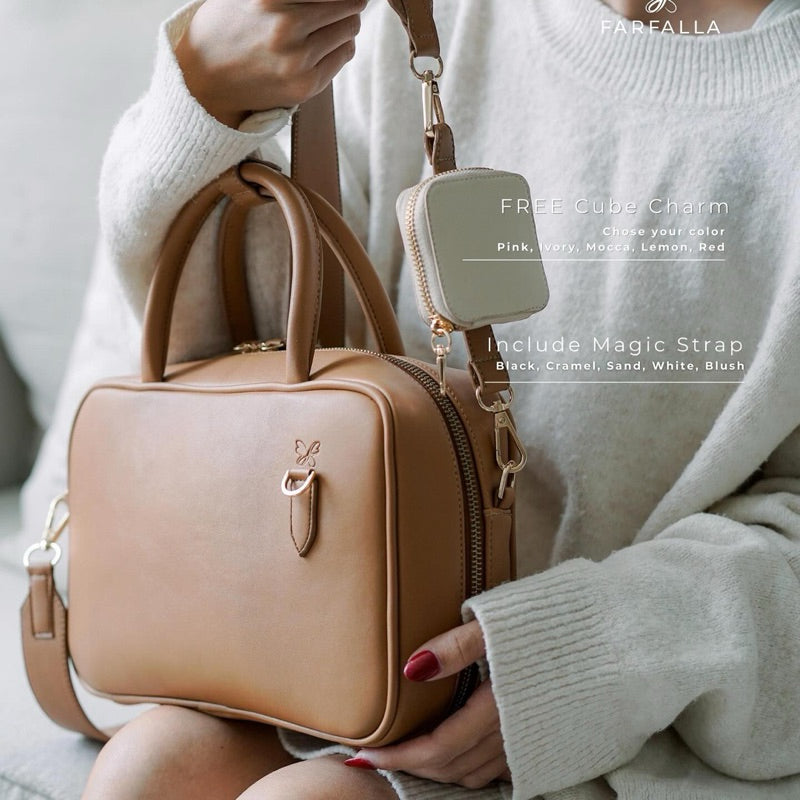 FARFALLA x DREN - MIREA HAlf Baguette Bag Tas Wanita kulit jinjing selempang