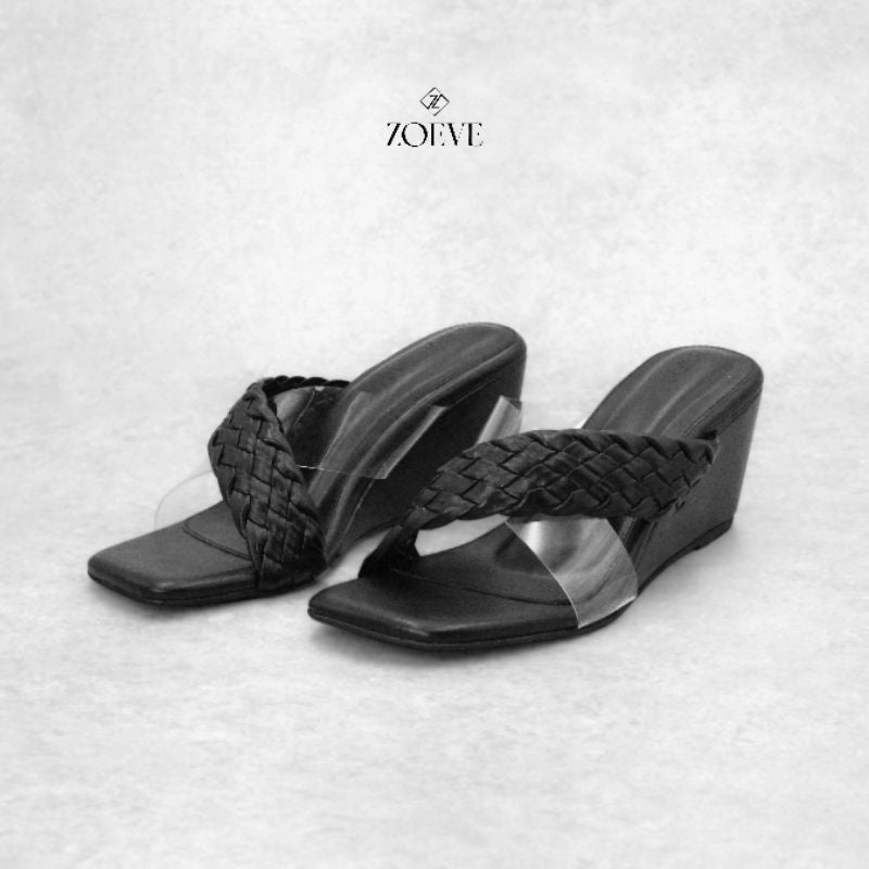 ZOEVE X DREN Sandal Wanita Wedges Sandal Kerja 7 cm [ VIVIEN WEDGES ]