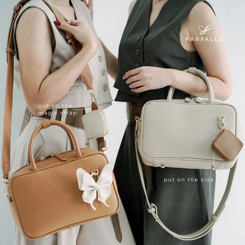 FARFALLA x DREN - MIREA HAlf Baguette Bag Tas Wanita kulit jinjing selempang