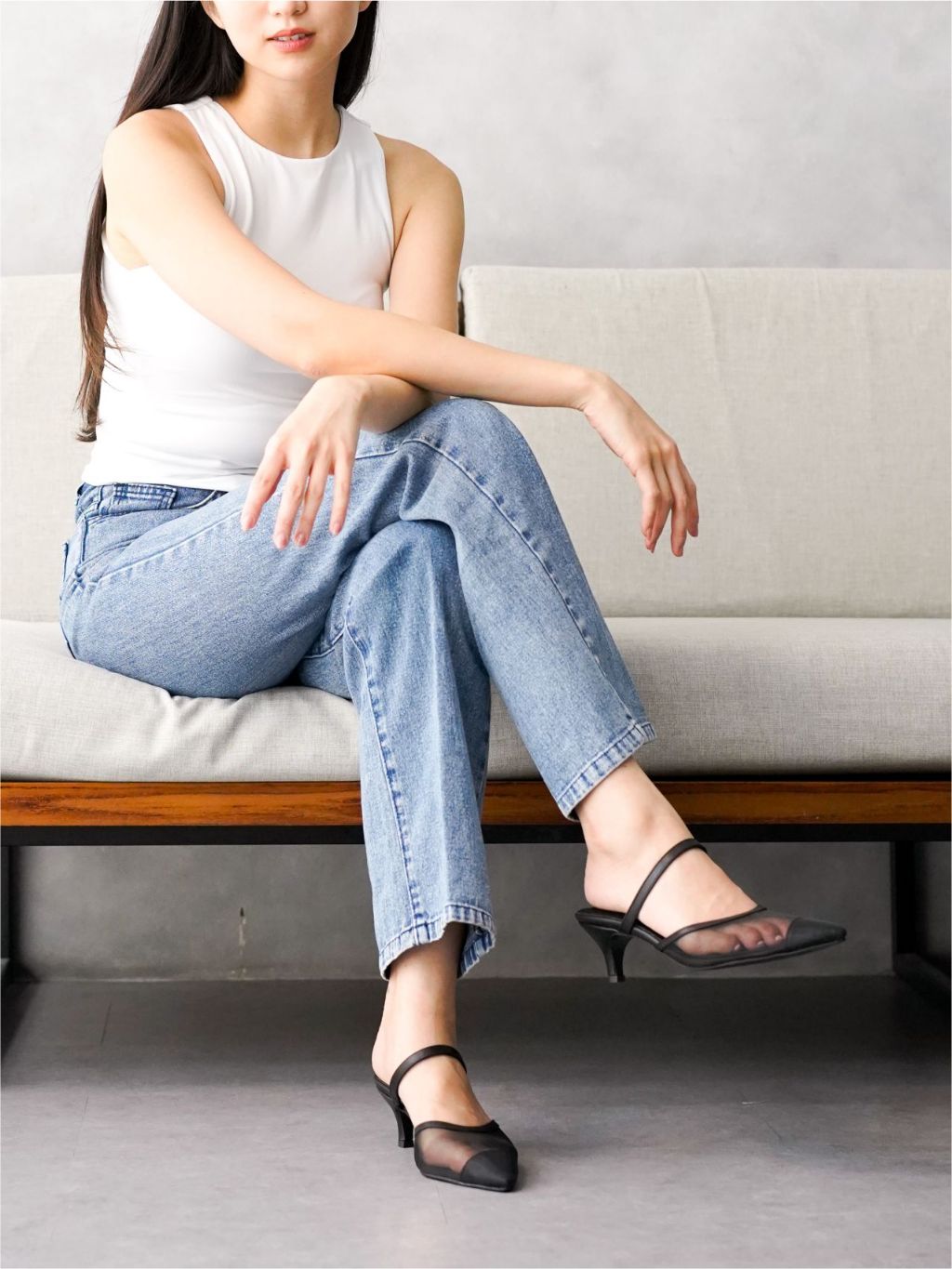 ZOEVE X DREN - IRIS heels 5cm Mules Mesh Sepatu Pesta Sandal Kerja Wanita