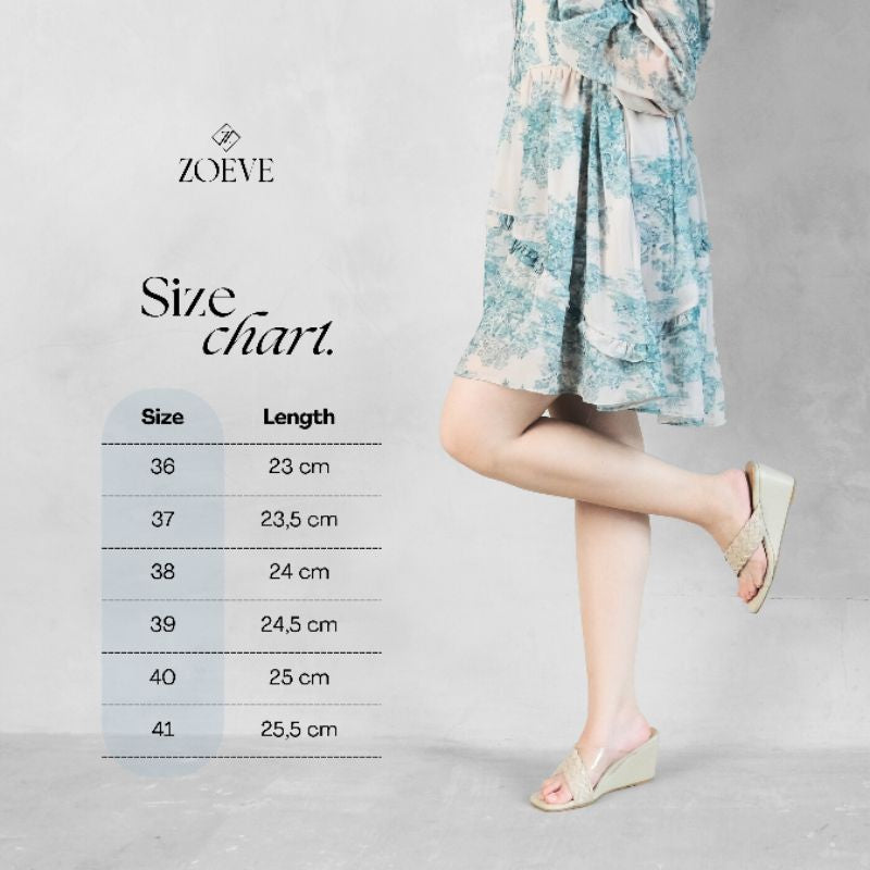 ZOEVE X DREN Sandal Wanita Wedges Sandal Kerja 7 cm [ VIVIEN WEDGES ]