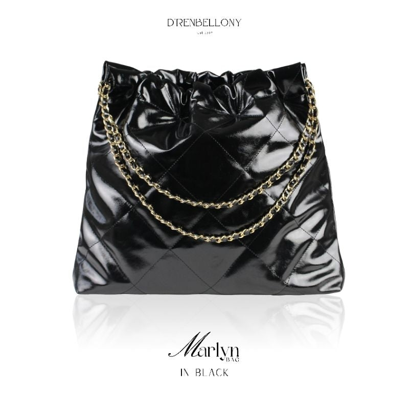 Tas Bahu Wanita Kulit Faux Leather Tali Rantai Tas Kerja MARLYN BAG- DRENBELLONY