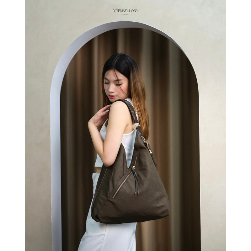 SCARLETT Hobo Bag Tas Bahu Wanita Hitam Cokelat- Drenbellony