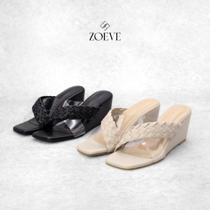 ZOEVE X DREN Sandal Wanita Wedges Sandal Kerja 7 cm [ VIVIEN WEDGES ]