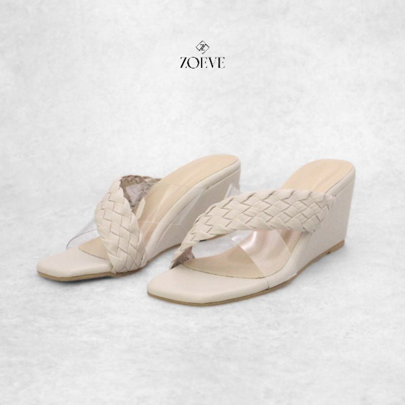 ZOEVE X DREN Sandal Wanita Wedges Sandal Kerja 7 cm [ VIVIEN WEDGES ]