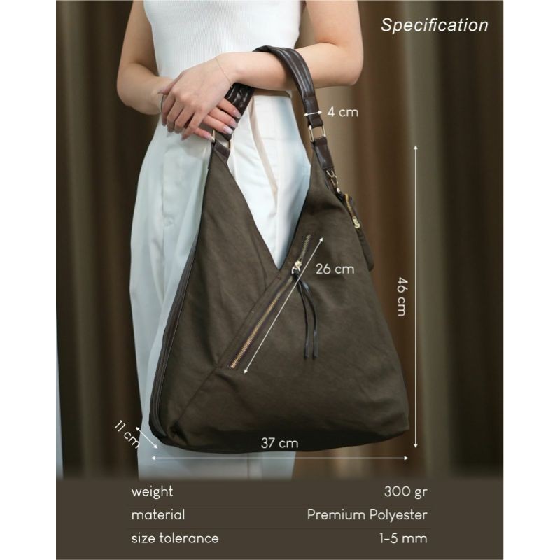 SCARLETT Hobo Bag Tas Bahu Wanita Hitam Cokelat- Drenbellony