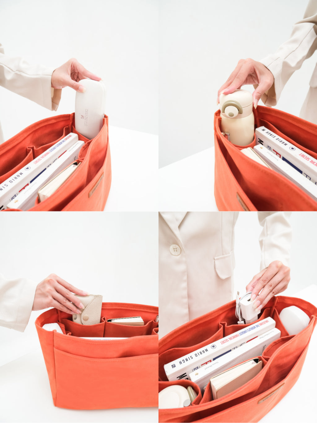 MAISIE Hand Bag Organizer Suede