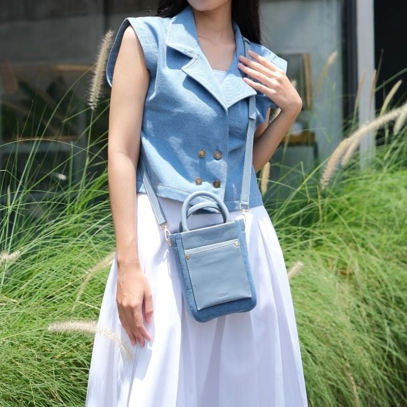 DREN X ZOEVE Libby Denim Bag - Tas Kecil Selempang Jeans Handphone Bag