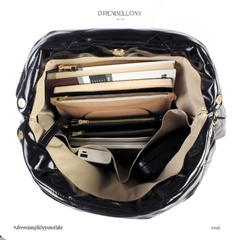 Tas Bahu Wanita Kulit Faux Leather Tali Rantai Tas Kerja MARLYN BAG- DRENBELLONY