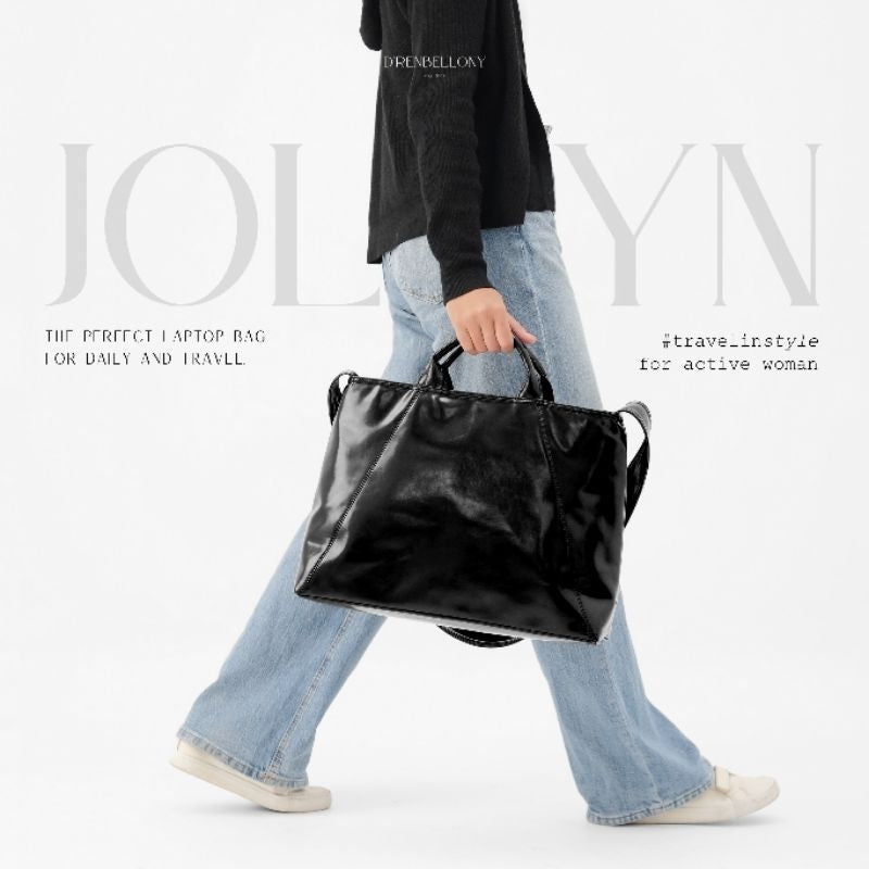 Tas Kerja Kulit Wanita Tas Laptop Selempang Traveling Sling Bag JOLYN DRENBELLONY