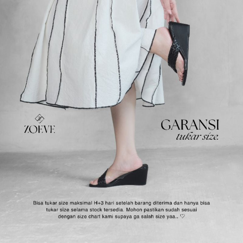 ZOEVE X DREN Sandal Wanita Wedges Sandal Kerja 7 cm [ VIVIEN WEDGES ]