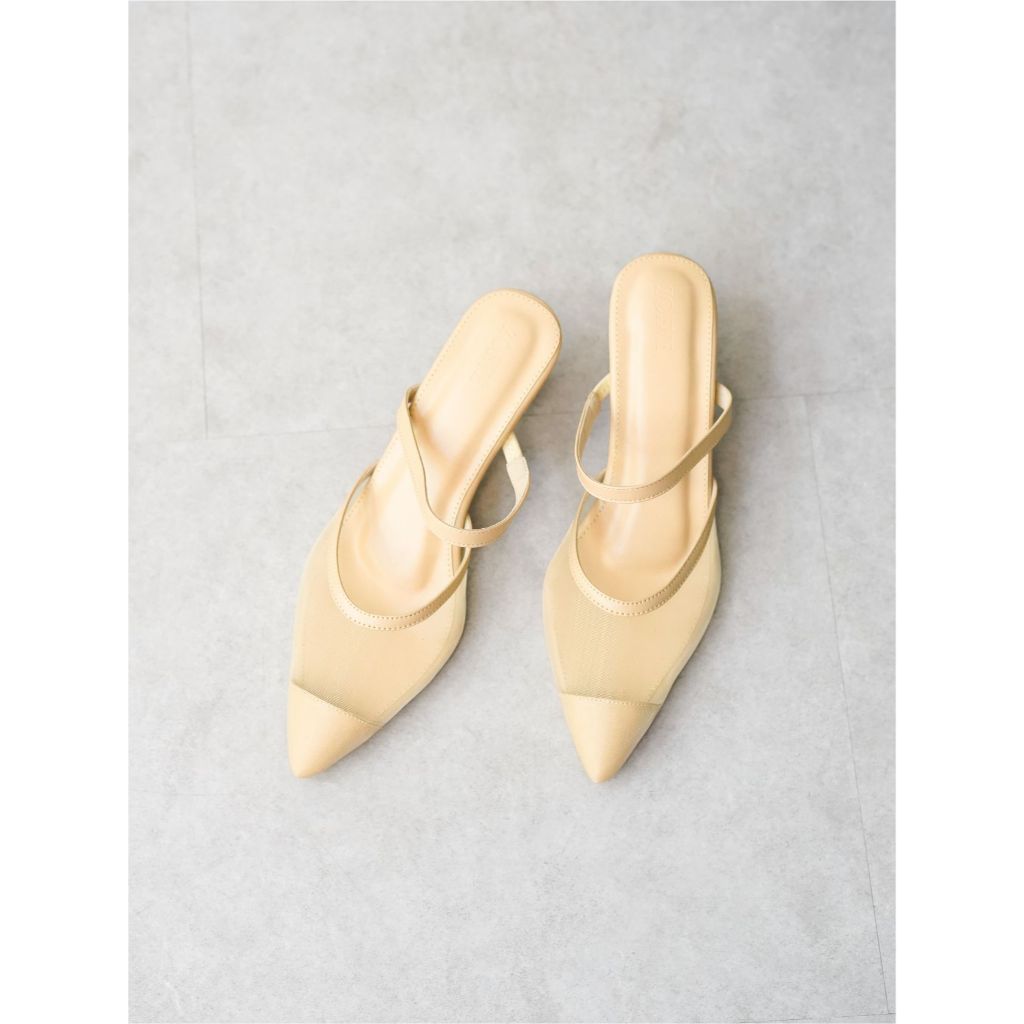 ZOEVE X DREN - IRIS heels 5cm Mules Mesh Sepatu Pesta Sandal Kerja Wanita
