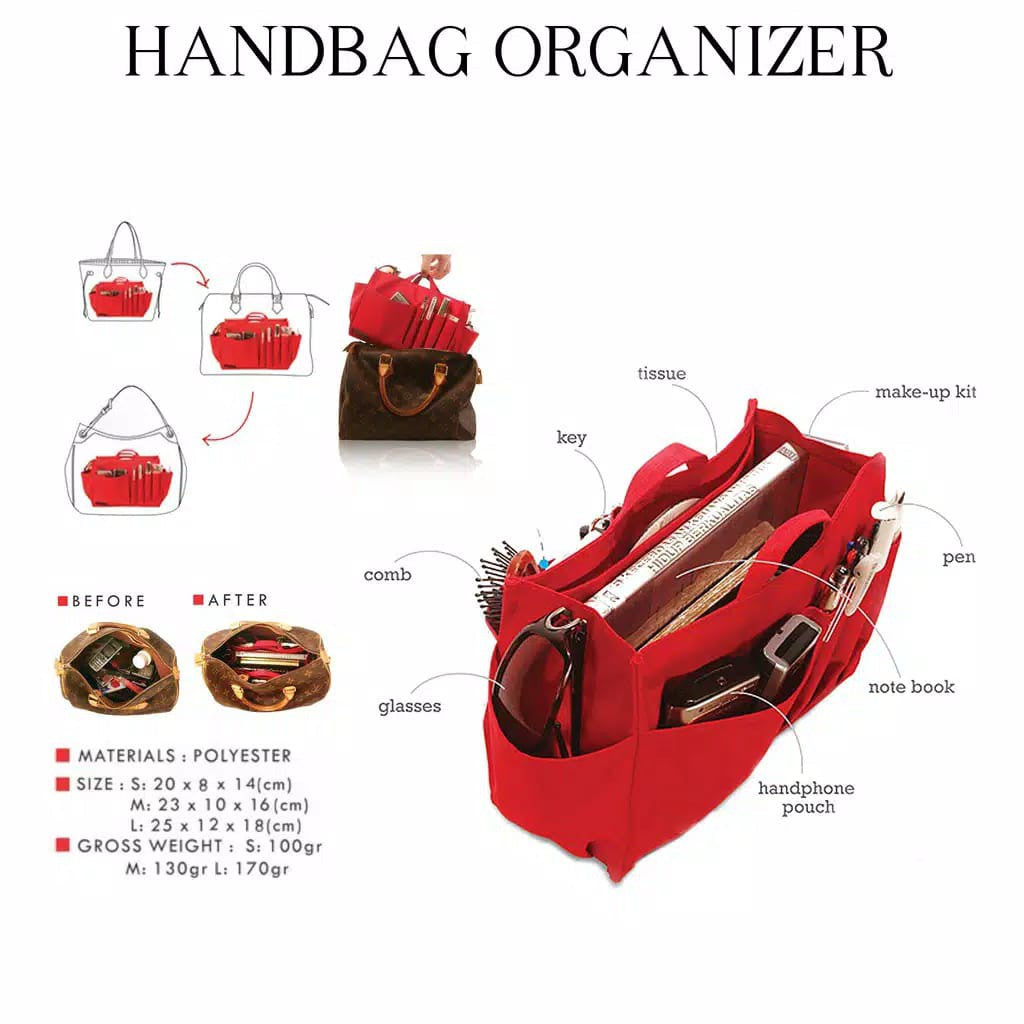 D'renbellony Handbag Organizer Bag in Bag Tas Organizer