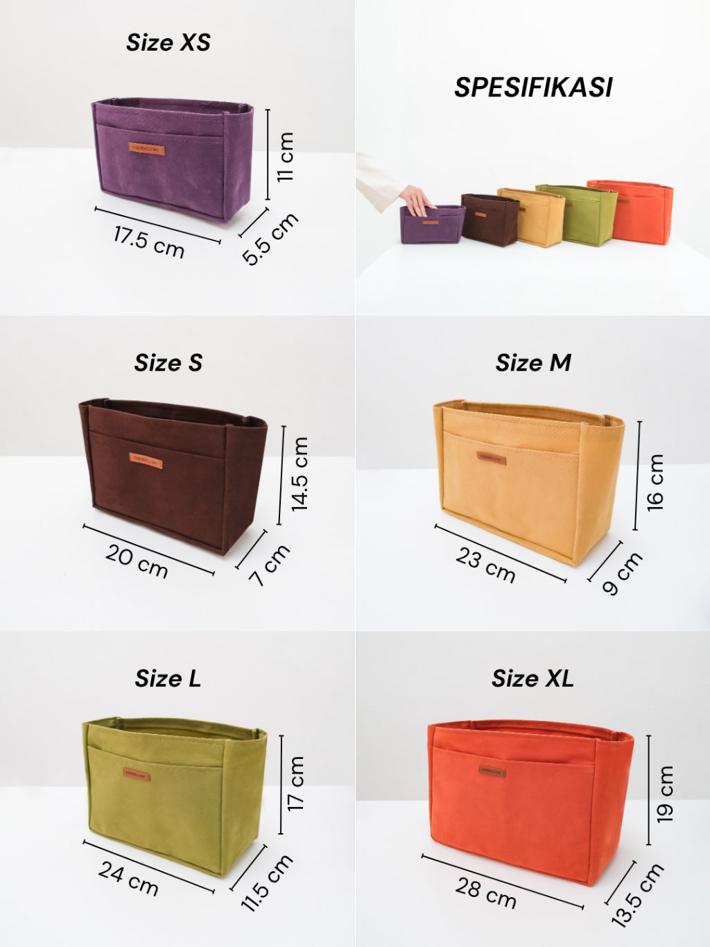 MAISIE Hand Bag Organizer Suede