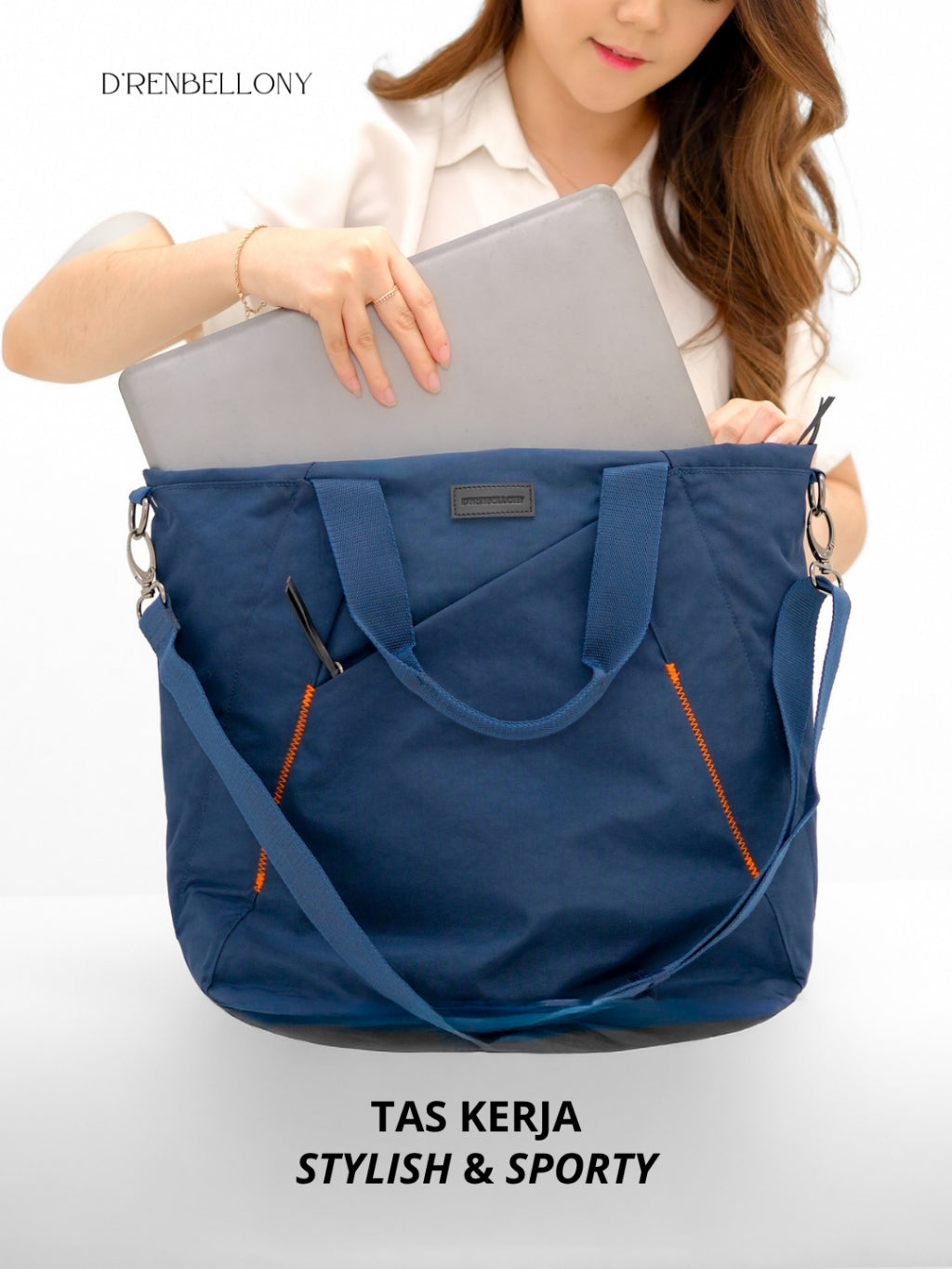Tas LAPTOP Sporty  Ringan Terorganizer Tote Bag wanita - GIO DRENBELLONY