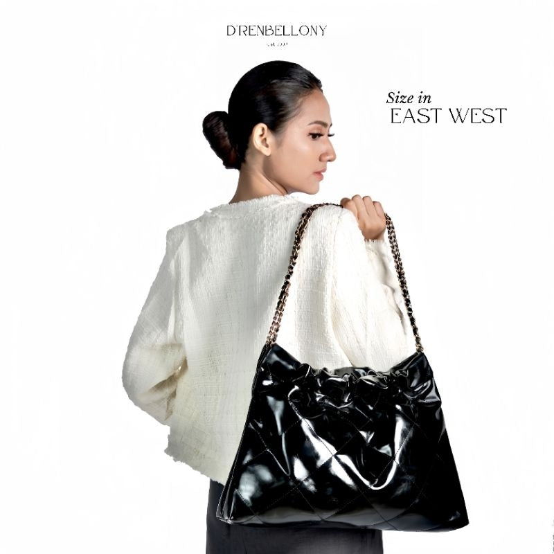 Tas Bahu Wanita Kulit Faux Leather Tali Rantai Tas Kerja MARLYN BAG- DRENBELLONY