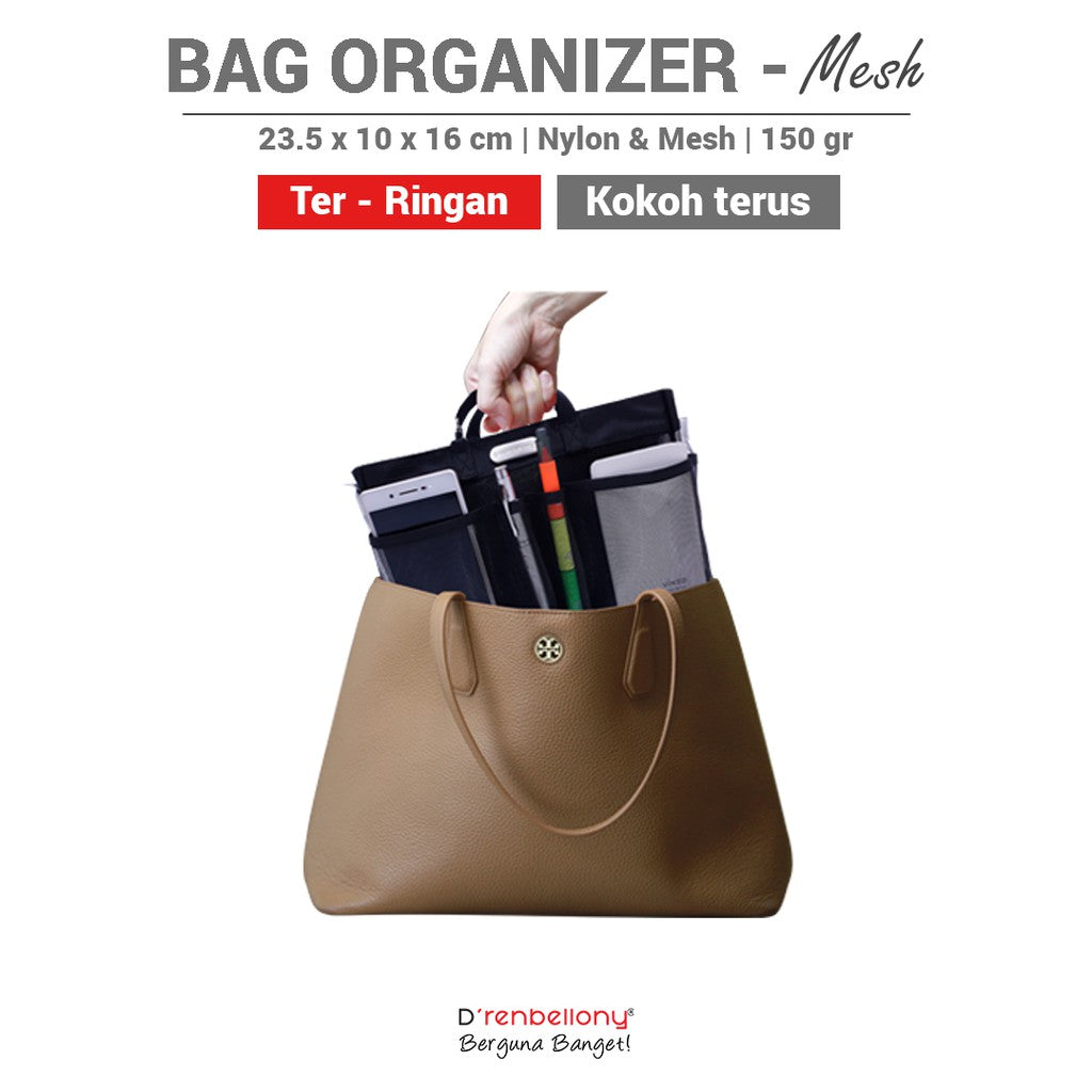 Bag Organizer Dalaman Tas Wanita ter Ringan MESH DRENBELLONY